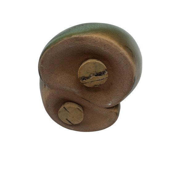 Frankoma Pottery Prairie Green Vintage One Pc Salt & Pepper Shakers Lazy Bones - Picture 6 of 6